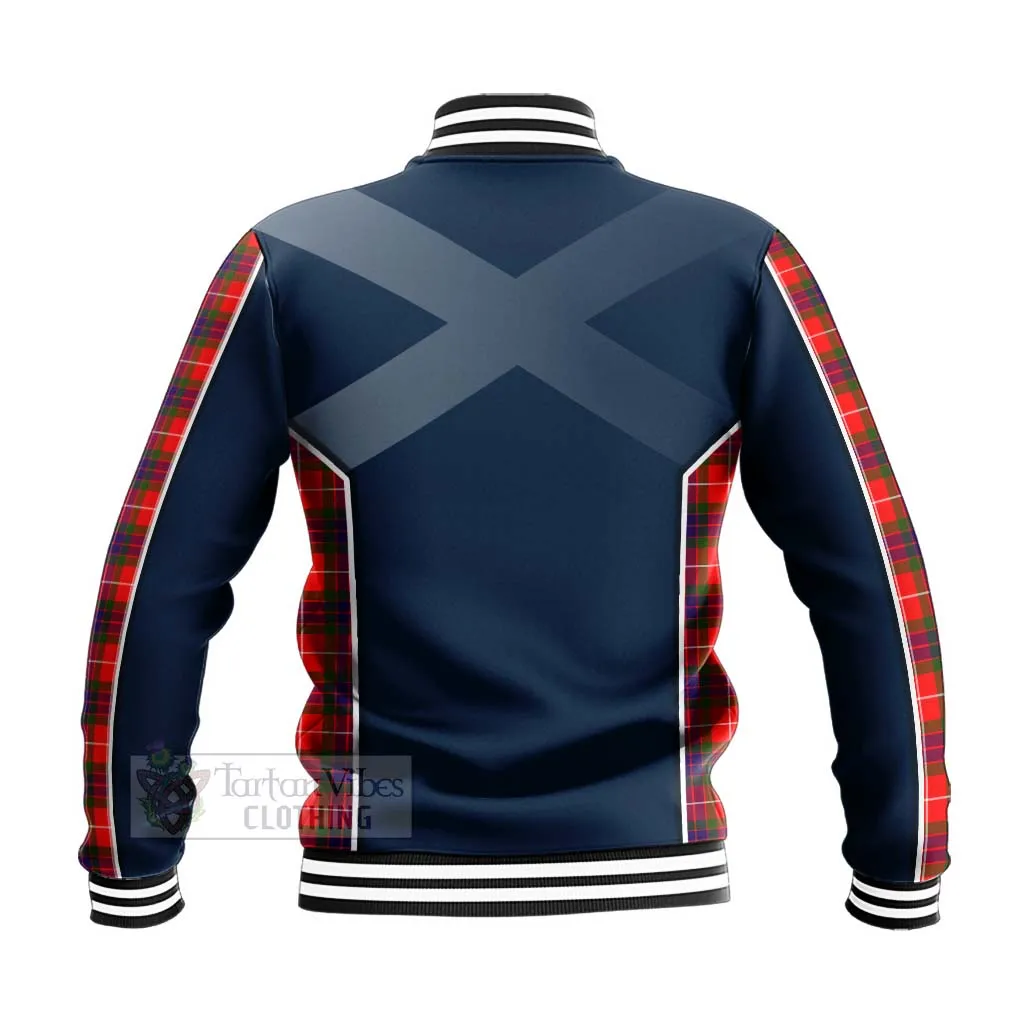 Abernethy Tartan Baseball Jacket with Family Crest and Scottish Thistle Vibes Sport Style