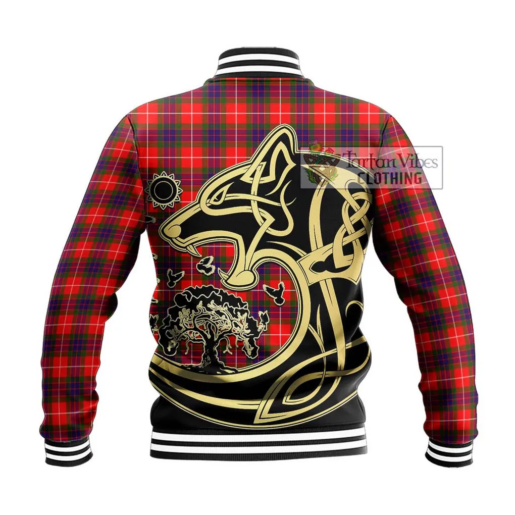 Abernethy Tartan Baseball Jacket with Family Crest Celtic Wolf Style