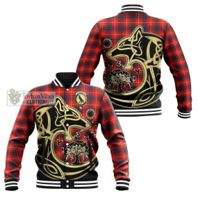 Abernethy Tartan Baseball Jacket with Family Crest Celtic Wolf Style