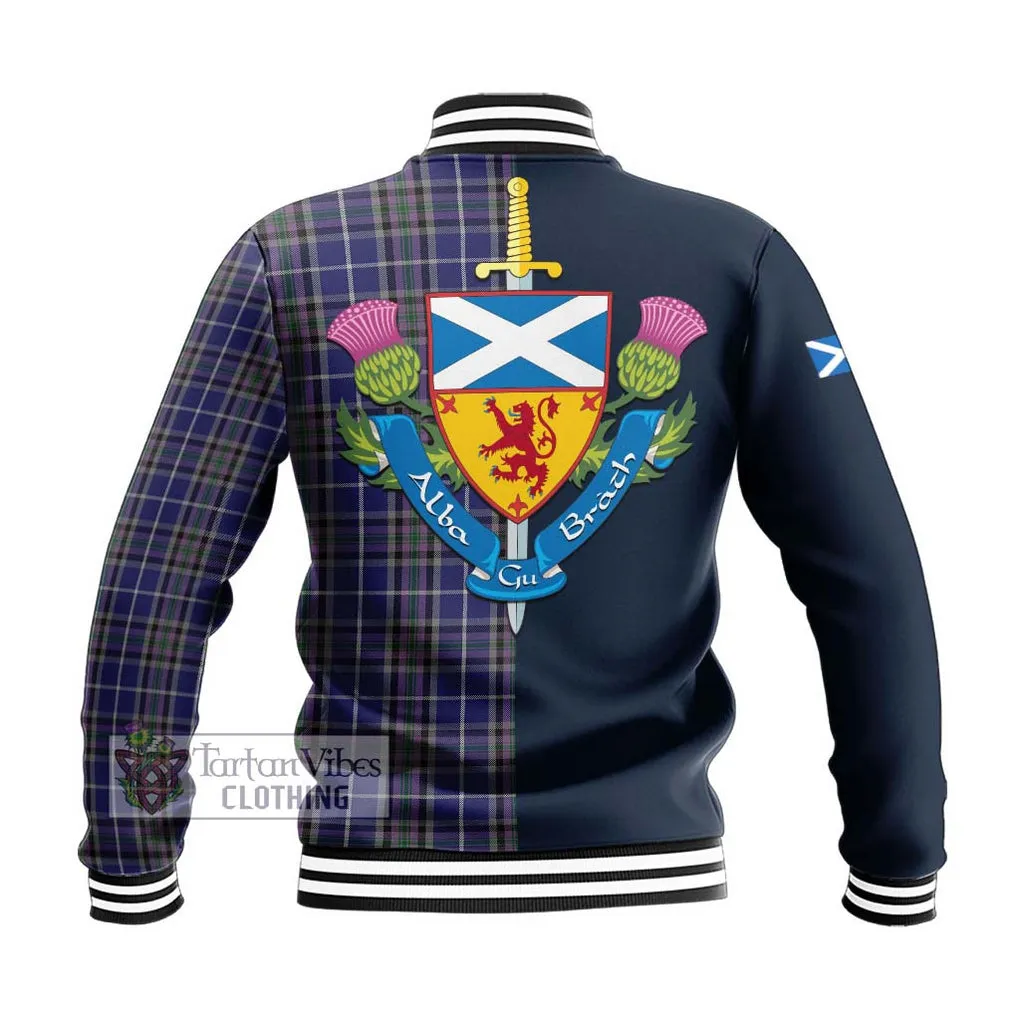 Alexander of Menstry Tartan Baseball Jacket Alba with Scottish Lion Royal Arm Half Style