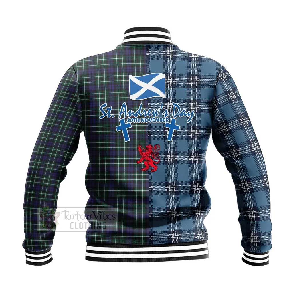 Allardice Tartan Baseball Jacket Happy St. Andrew's Day Half Tartan Style