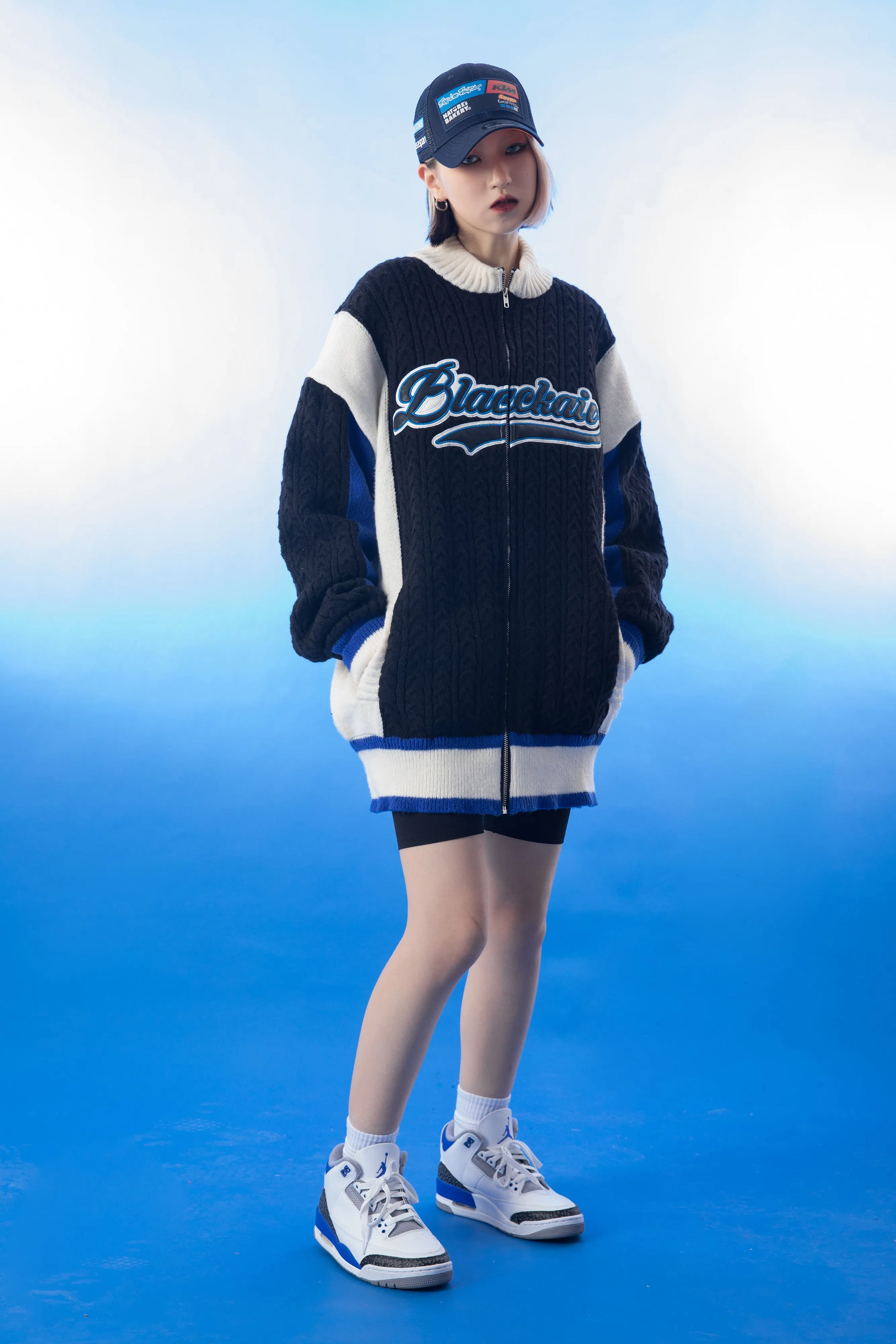 BASEBALL womens sweater jacket