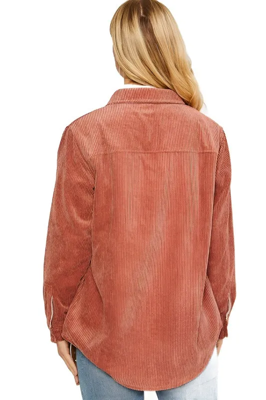 Corduroy Reversible Button Down Jacket