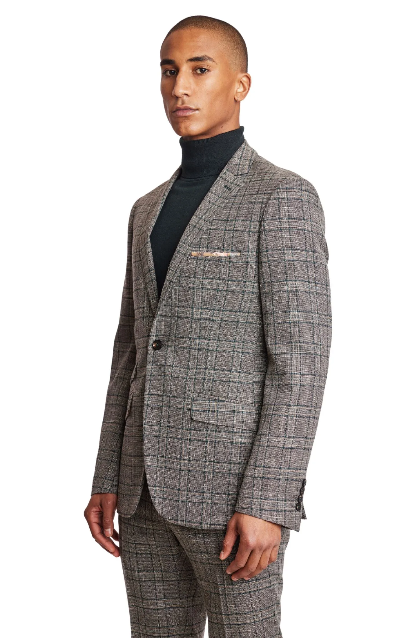 Dover Notch Jacket - slim - Tan Forest Gold Check