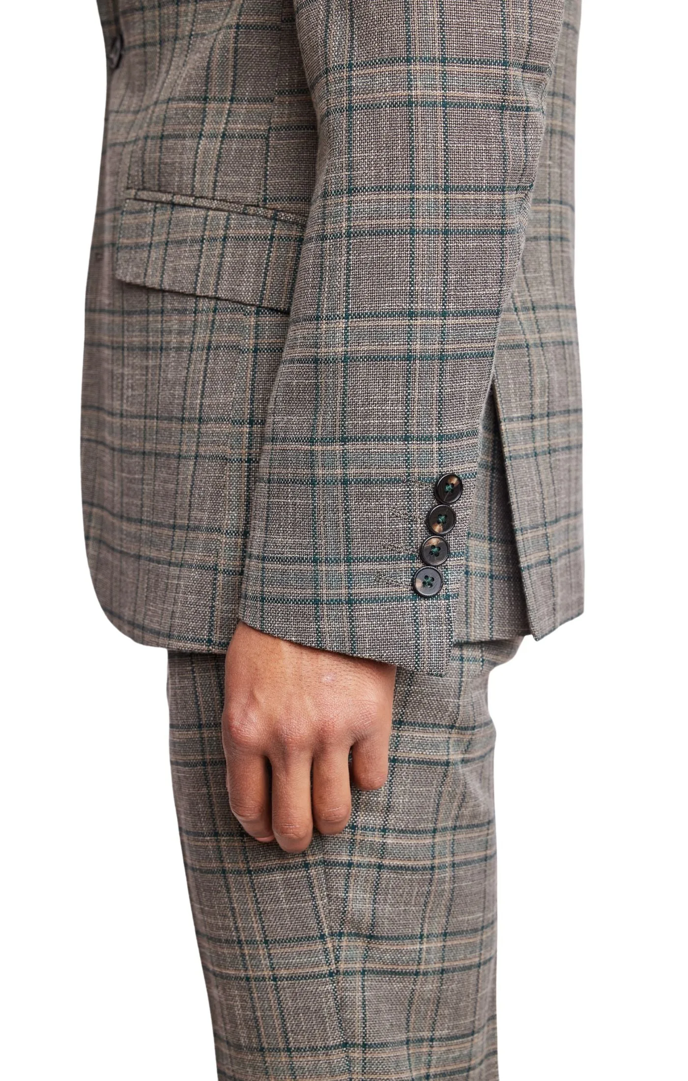 Dover Notch Jacket - slim - Tan Forest Gold Check