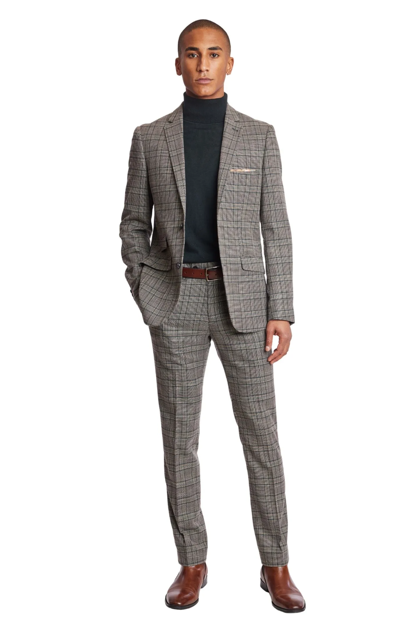 Dover Notch Jacket - slim - Tan Forest Gold Check
