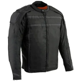 Milwaukee Leather MPM1740 Men's Black Vented Textile Jacket with