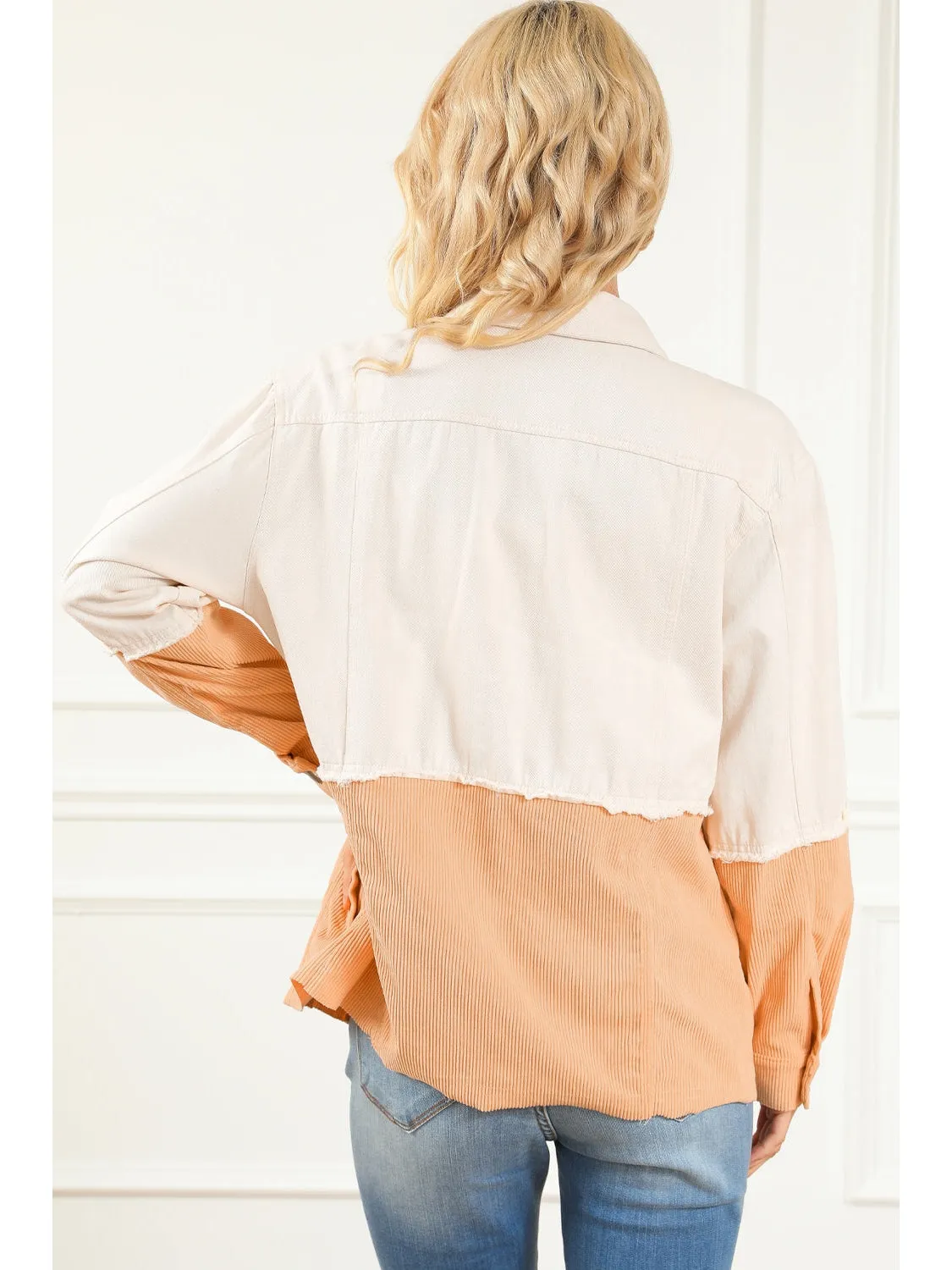 NicholesGifts Women Contrast Button Down Collared Jacket